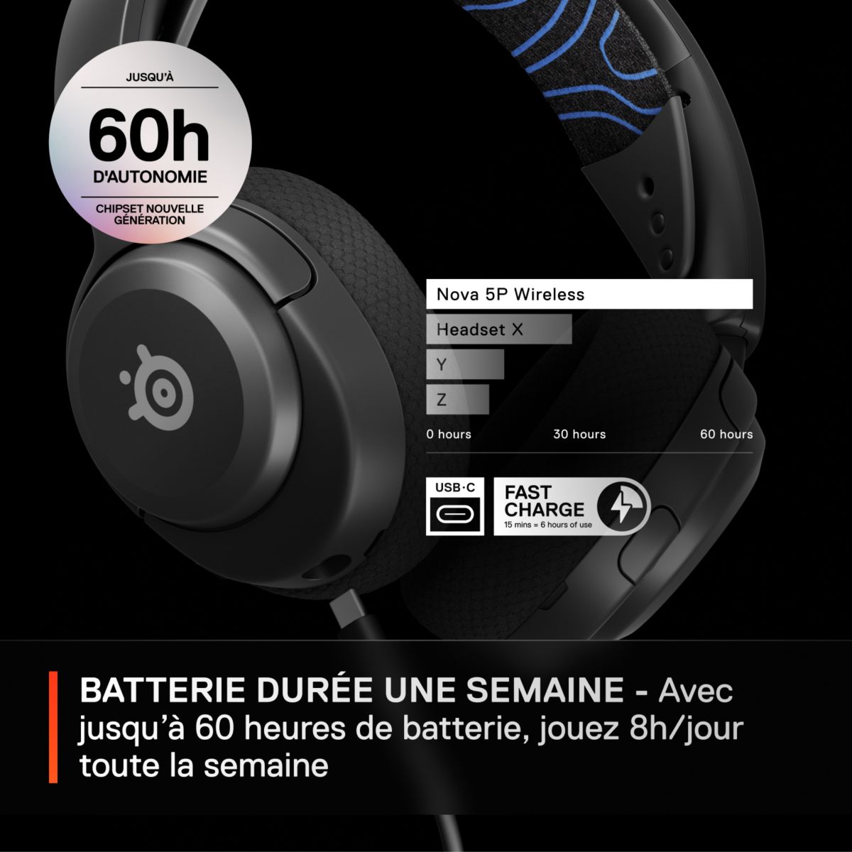 Casque gamer Arctis Nova 5P couleur unique, STEELSERIES