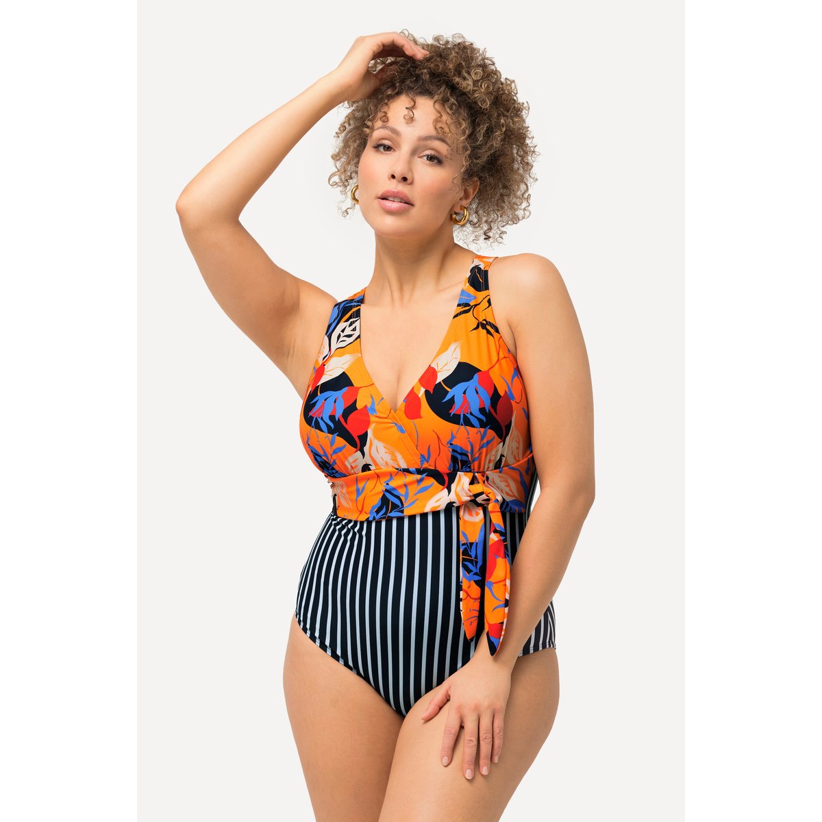 Maillot de bain aspect tour de cou orange clair, ULLA POPKEN