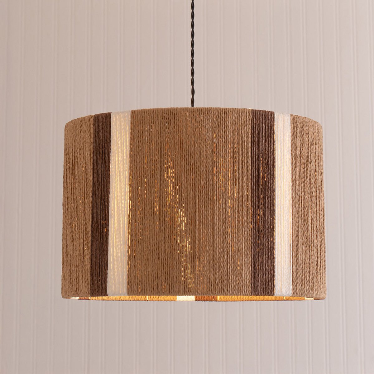 45cm Eric Natural Rattan Stripe Drum Shade brown , SO'HOME