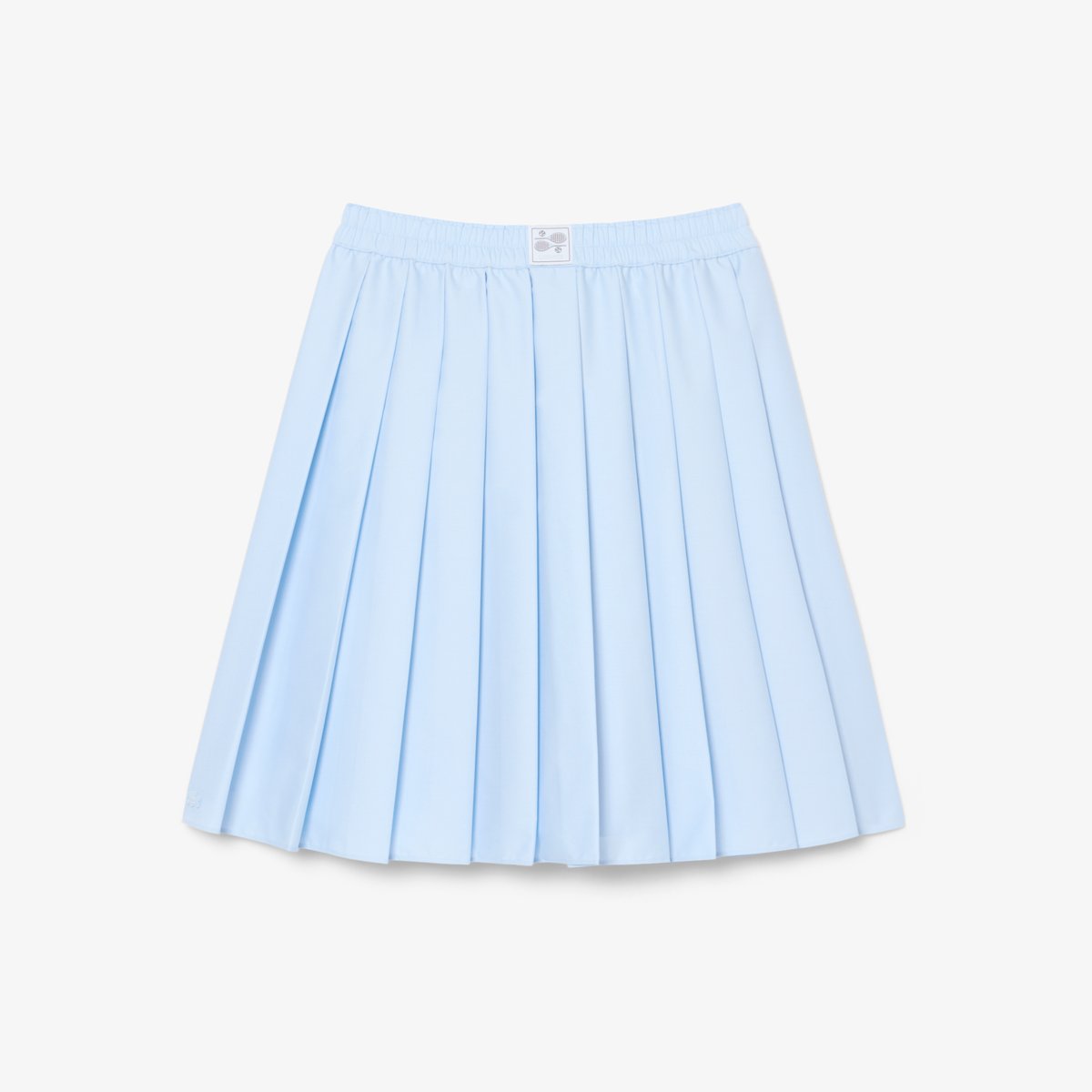 Jupe plissée mi-longue effet Petit Piqué bleu-t01, LACOSTE