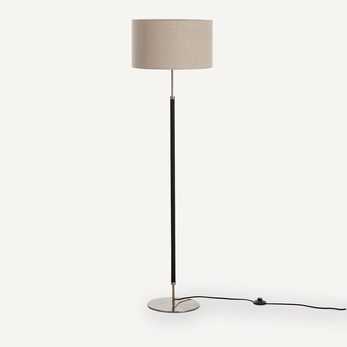 Lampada da terra metallo ferro, ottone e lino, Jihana nero/ottone, AM.PM