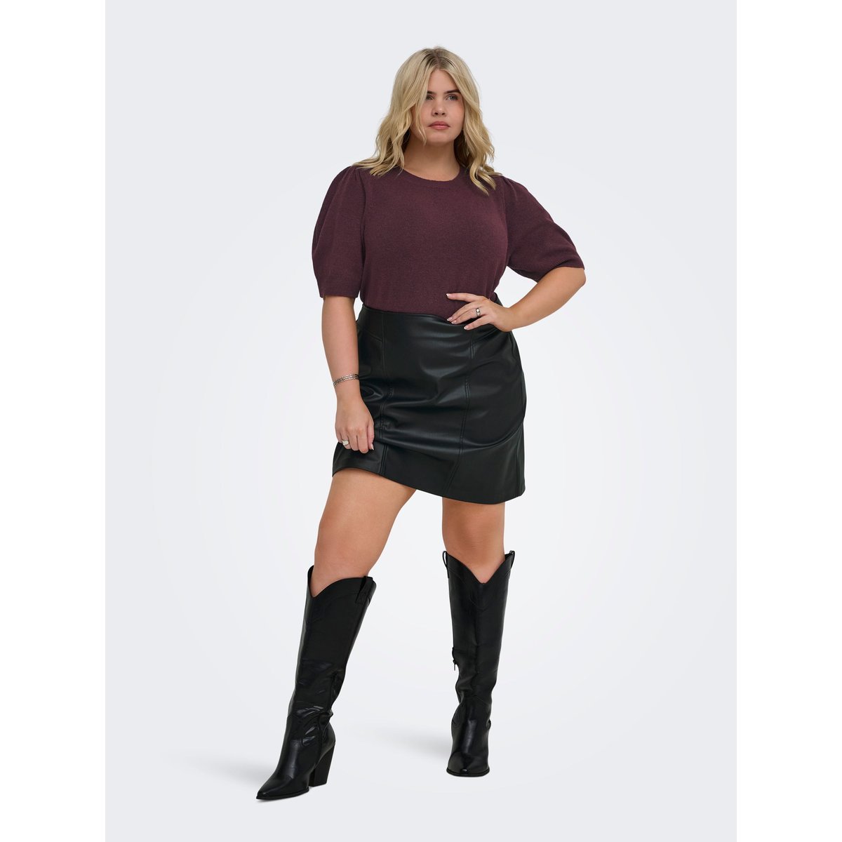 Jupe En Cuir black, ONLY CARMAKOMA