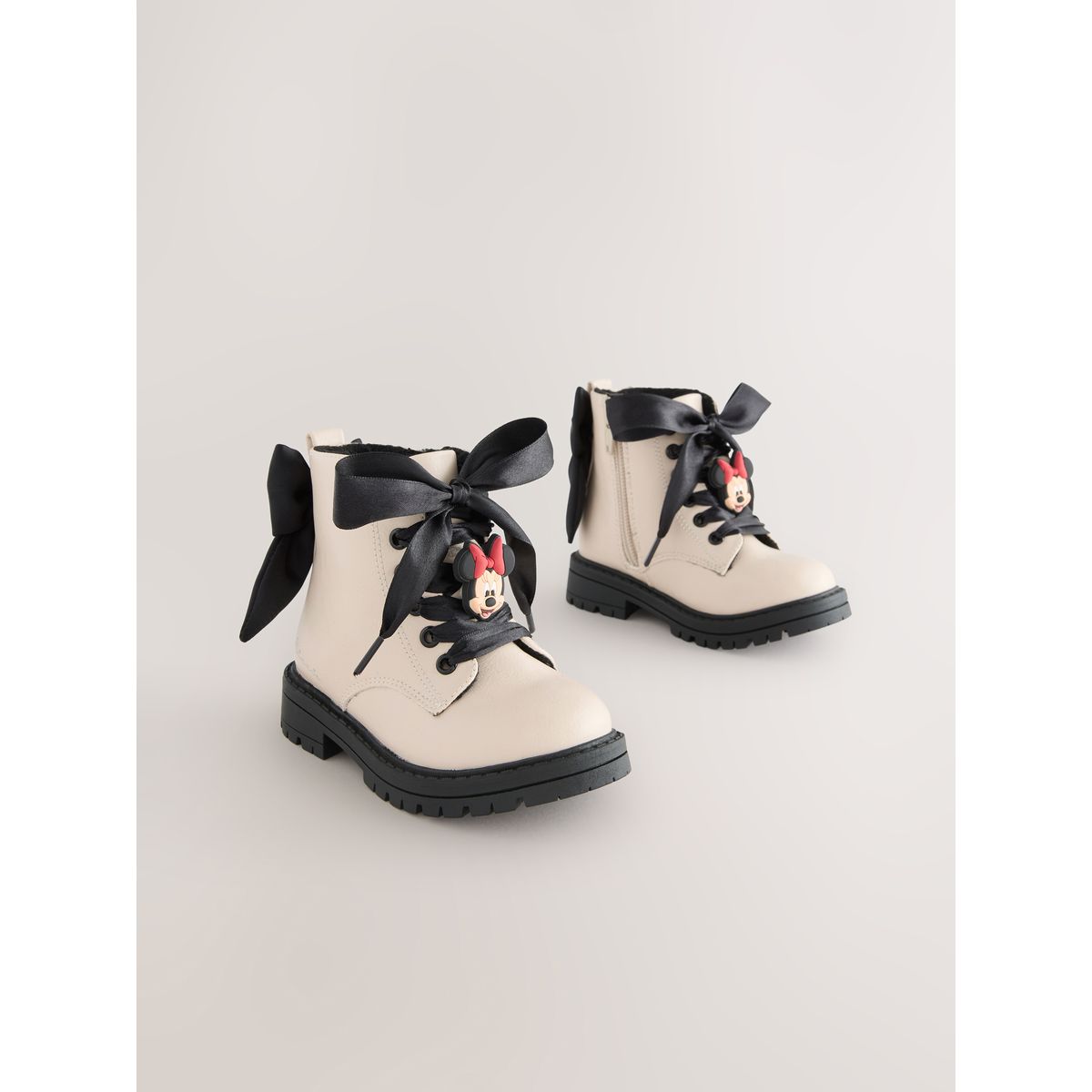 Bottines à lacets avec nœud minnie naturel, NEXT