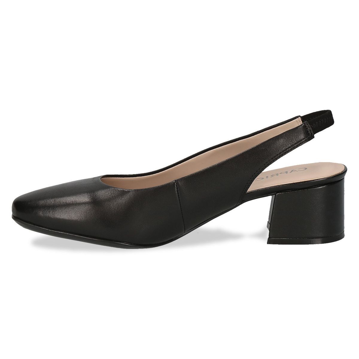 escarpin en cuir noir nappa, CAPRICE