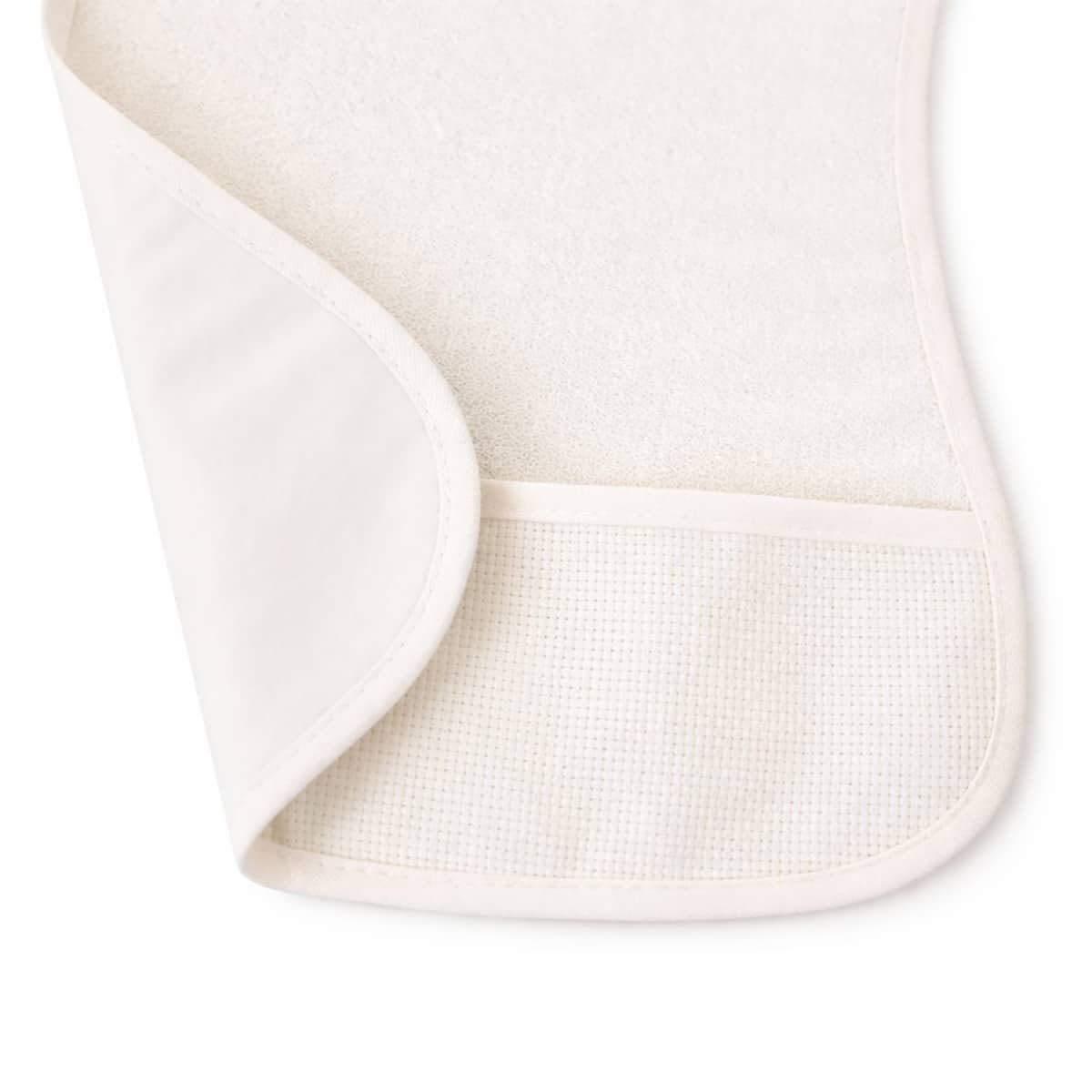 Lot de 2 bavoirs bébé imperméable point de croix BEBE blanc, LINANDELLE