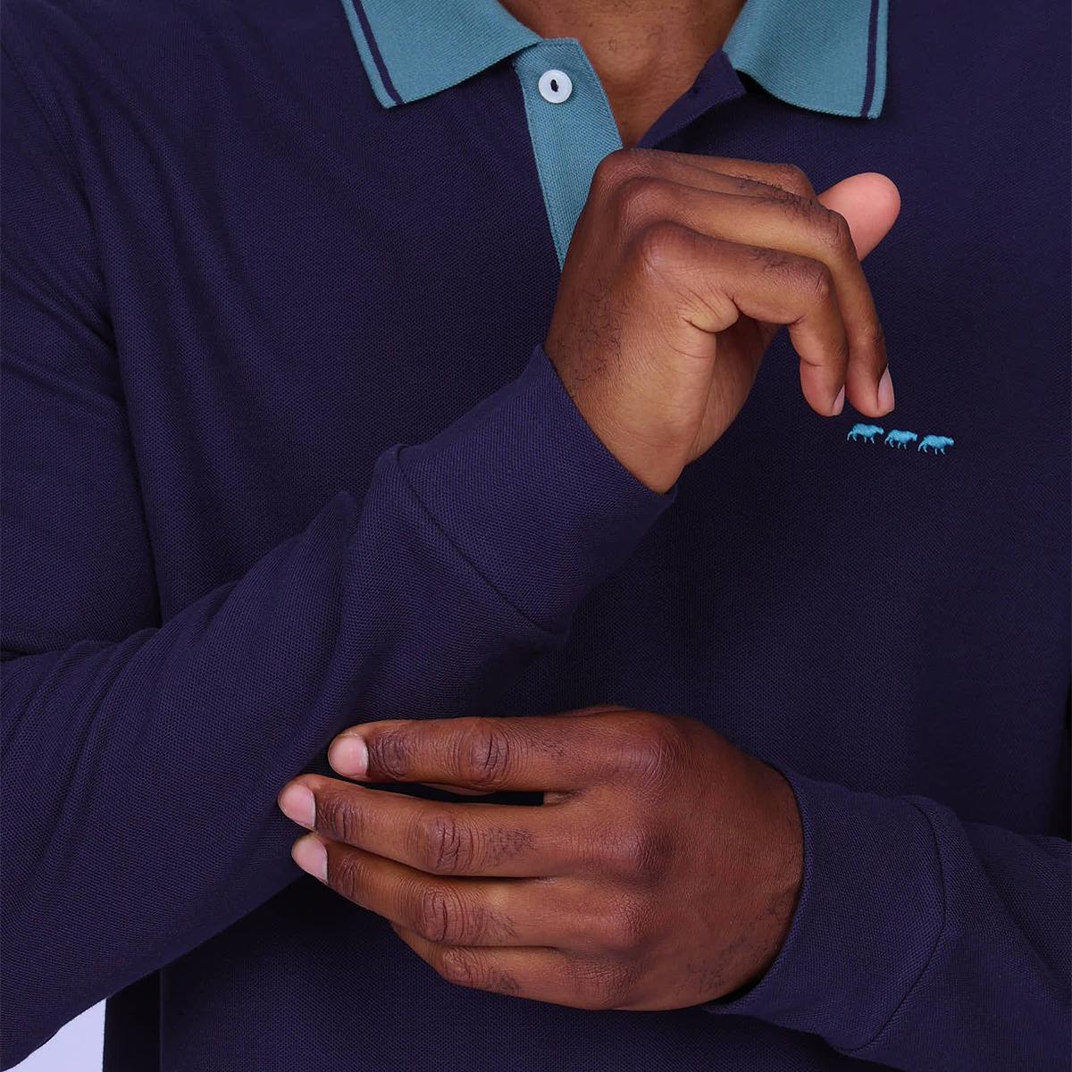 Polo Erwann bleu marine, MISE AU GREEN