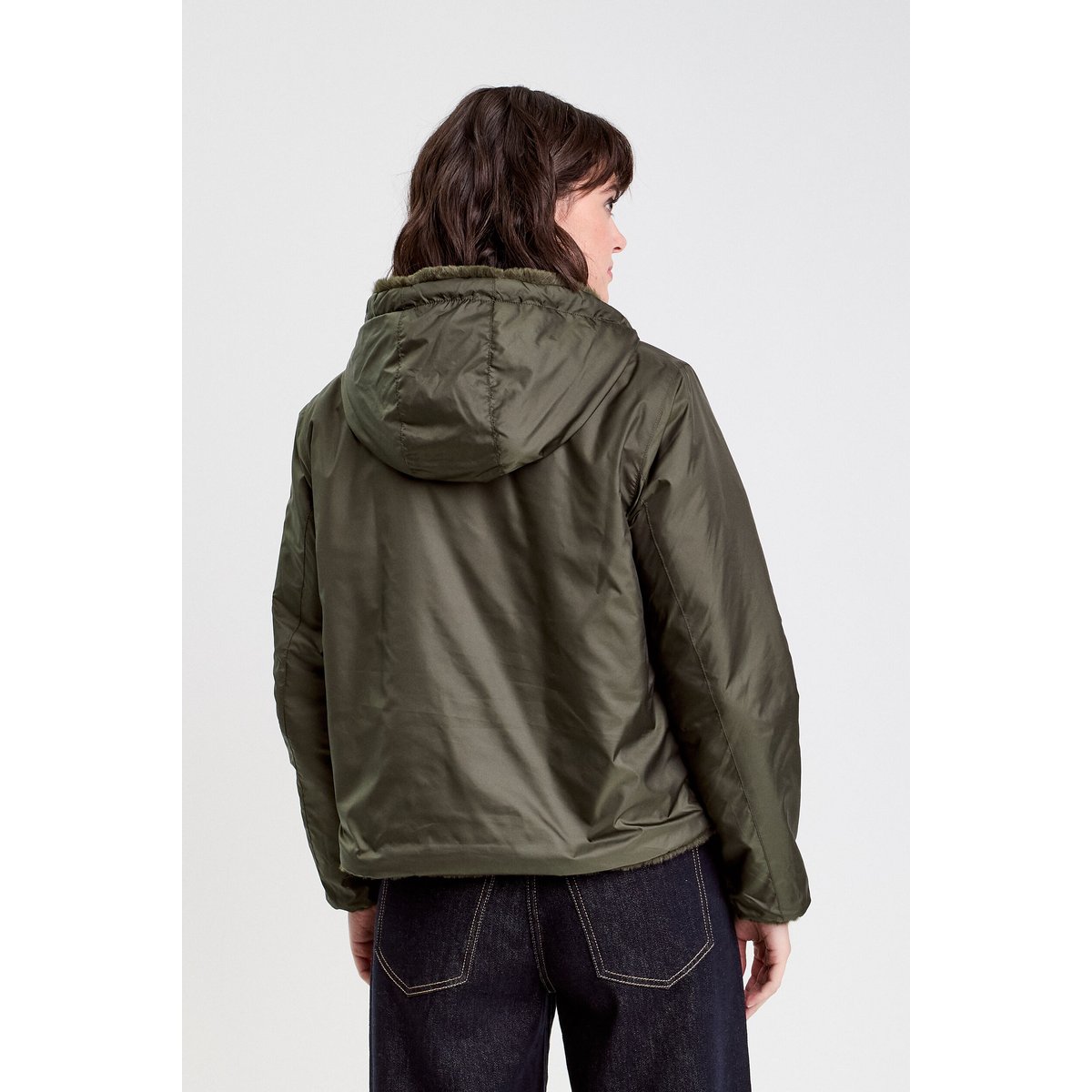 Parka réversible à capuche vert kaki, CACHE CACHE