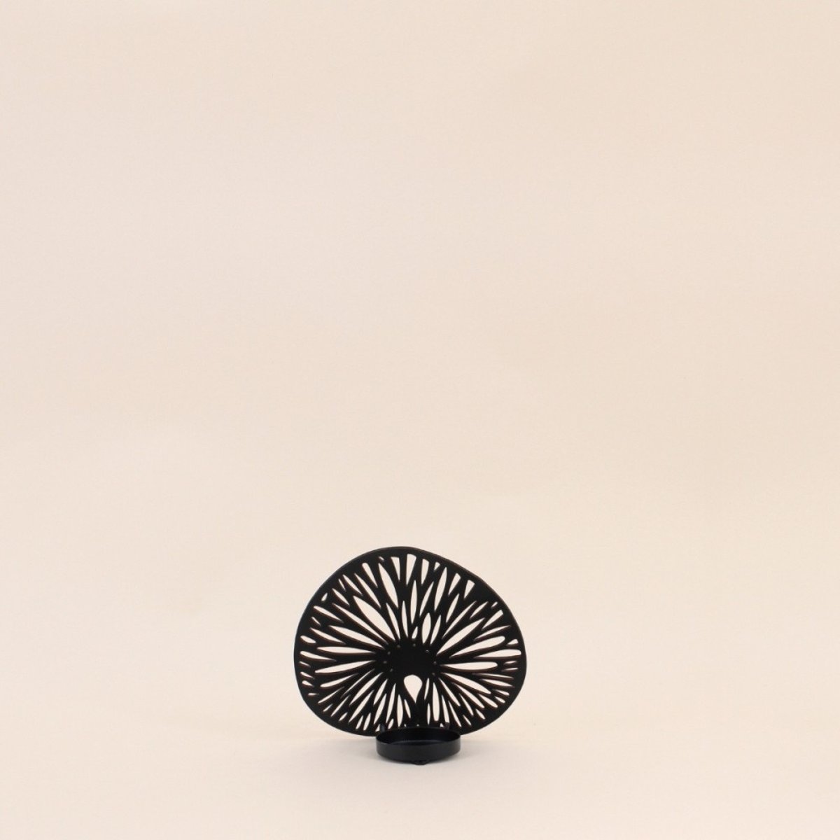 Lot de 2 photophores en métal noir 14cm noir, ORNAMI