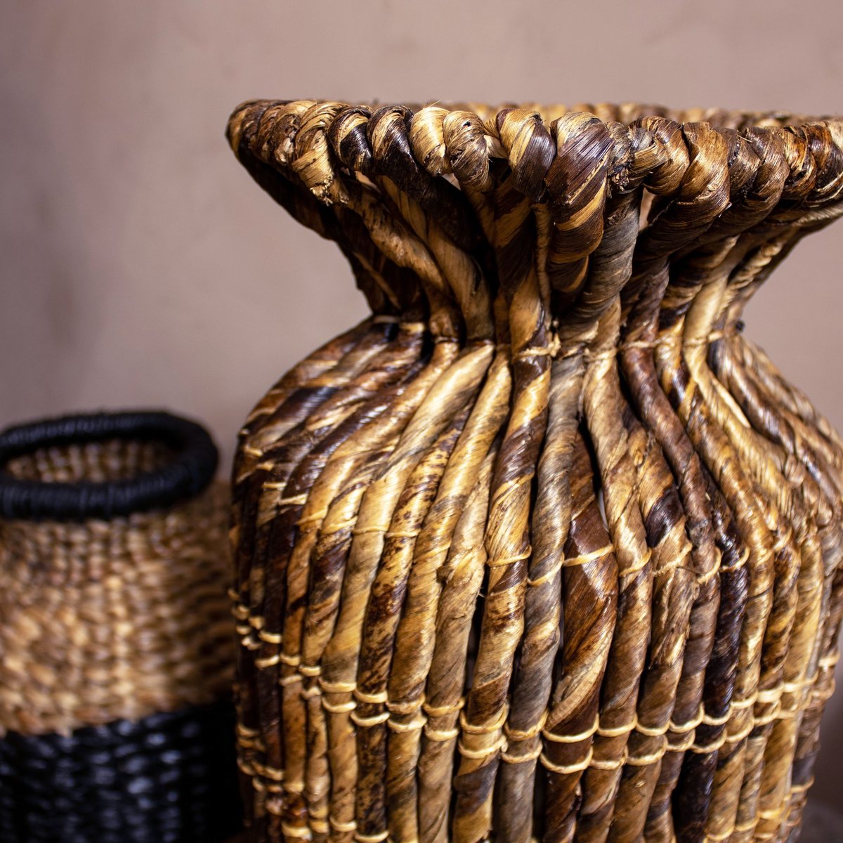 Jarre en fibre d'abaca naturel, NOW'S HOME