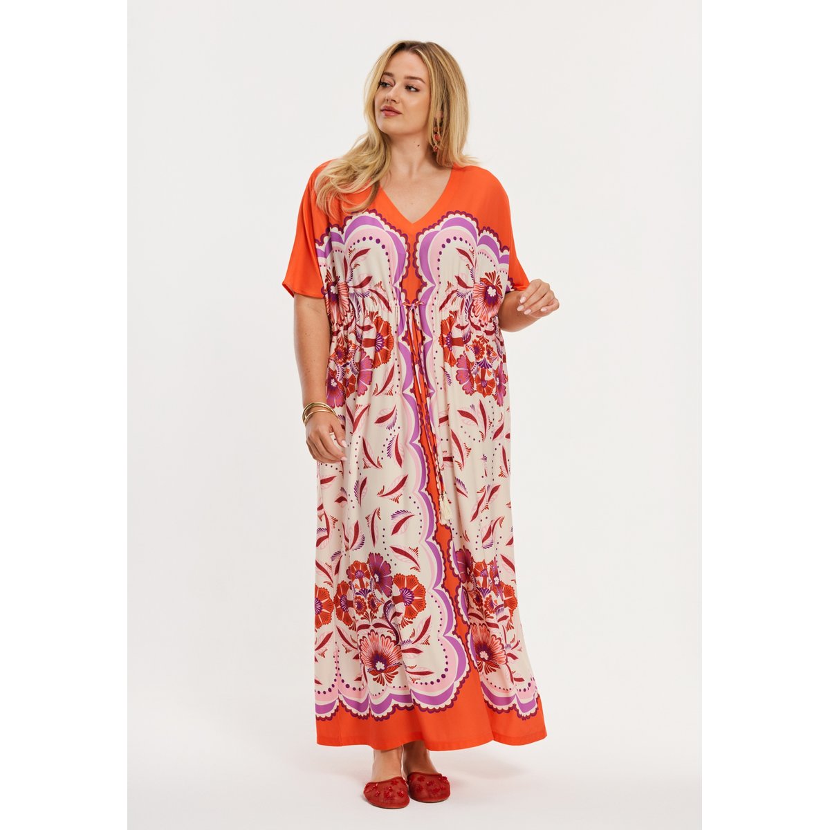 Robe imprimée orange, YOEK
