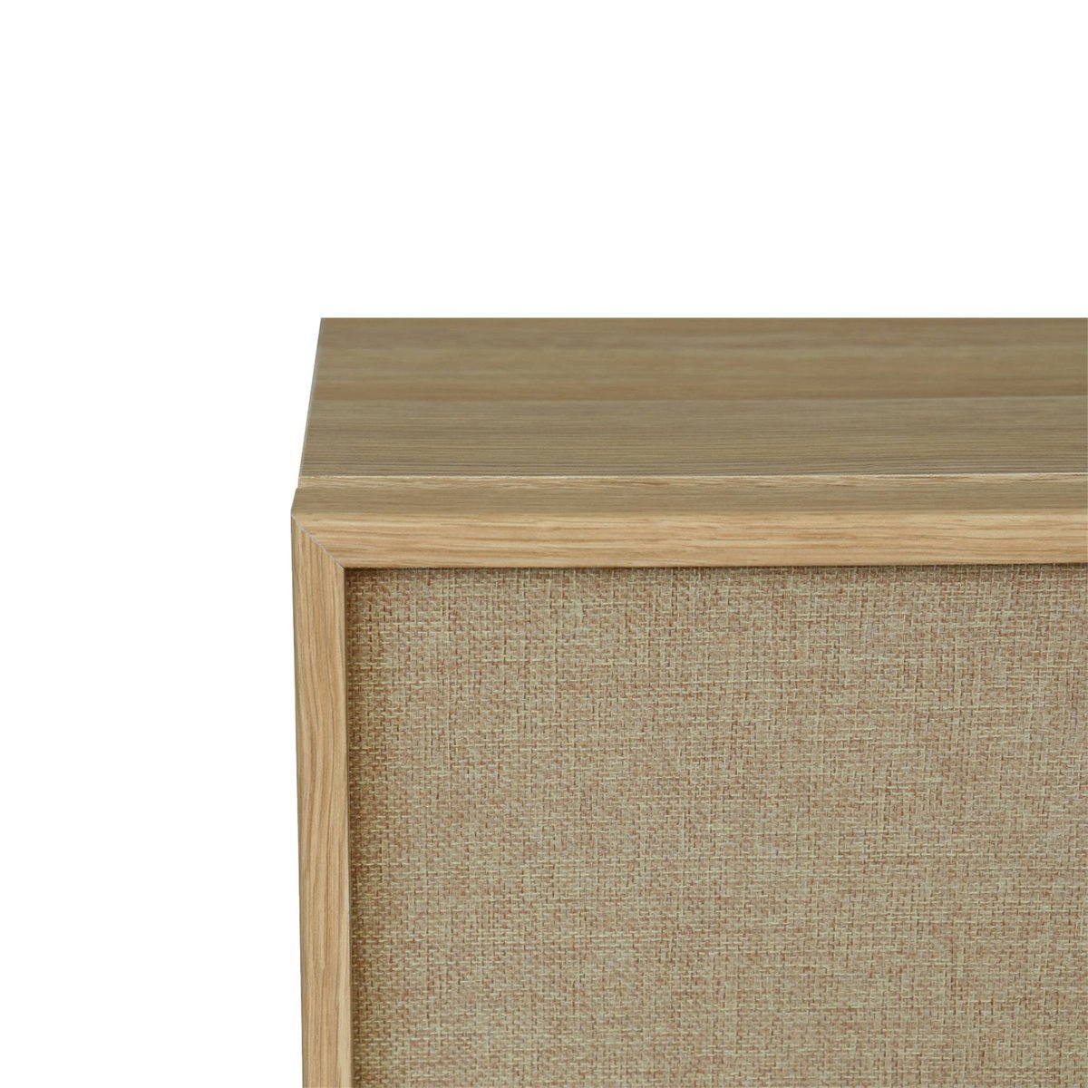 Table de chevet décor bois et tissu 2 tiroirs (lot de 2) KUBA naturel, SWEEEK