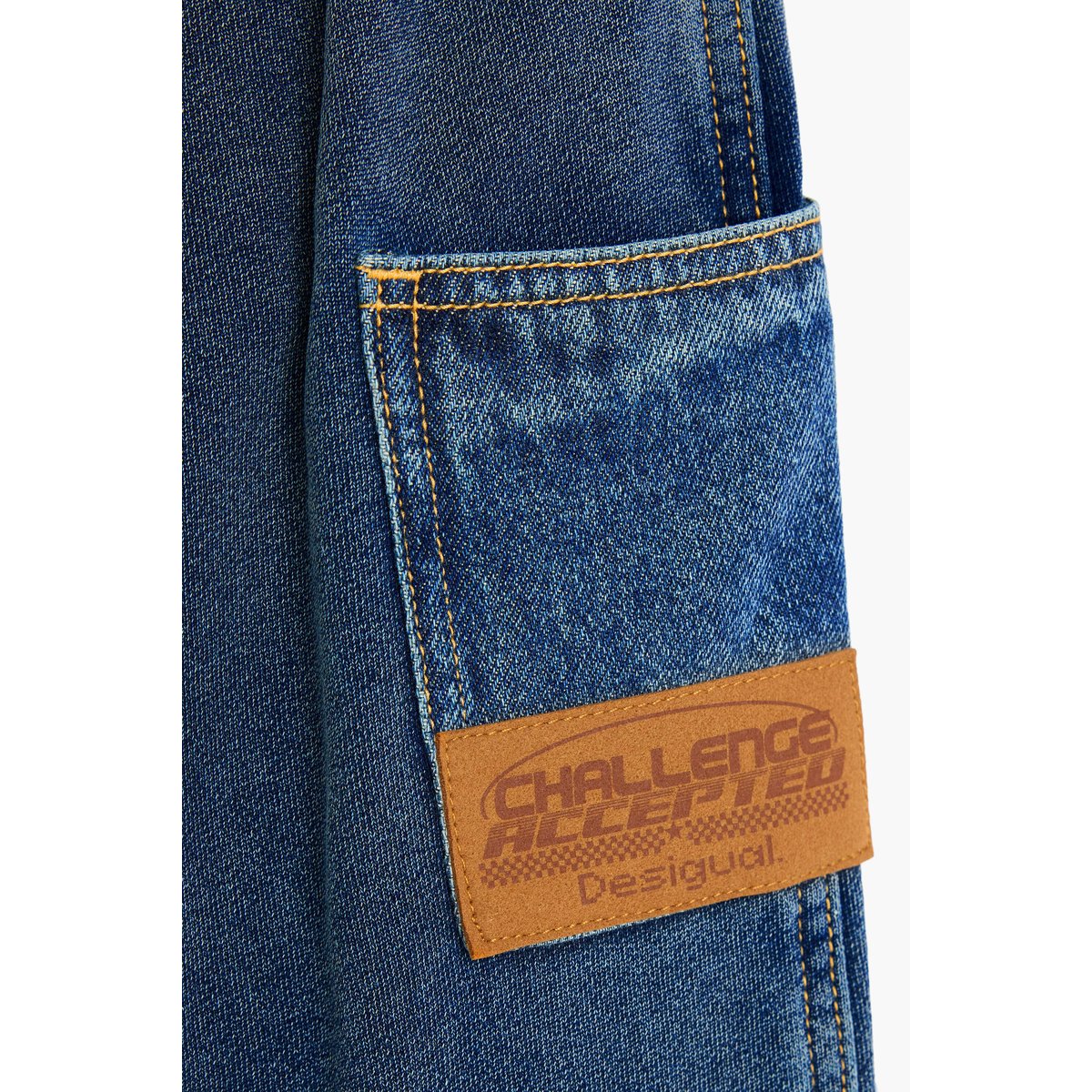 Pantalon en maille effet denim bleu, DESIGUAL