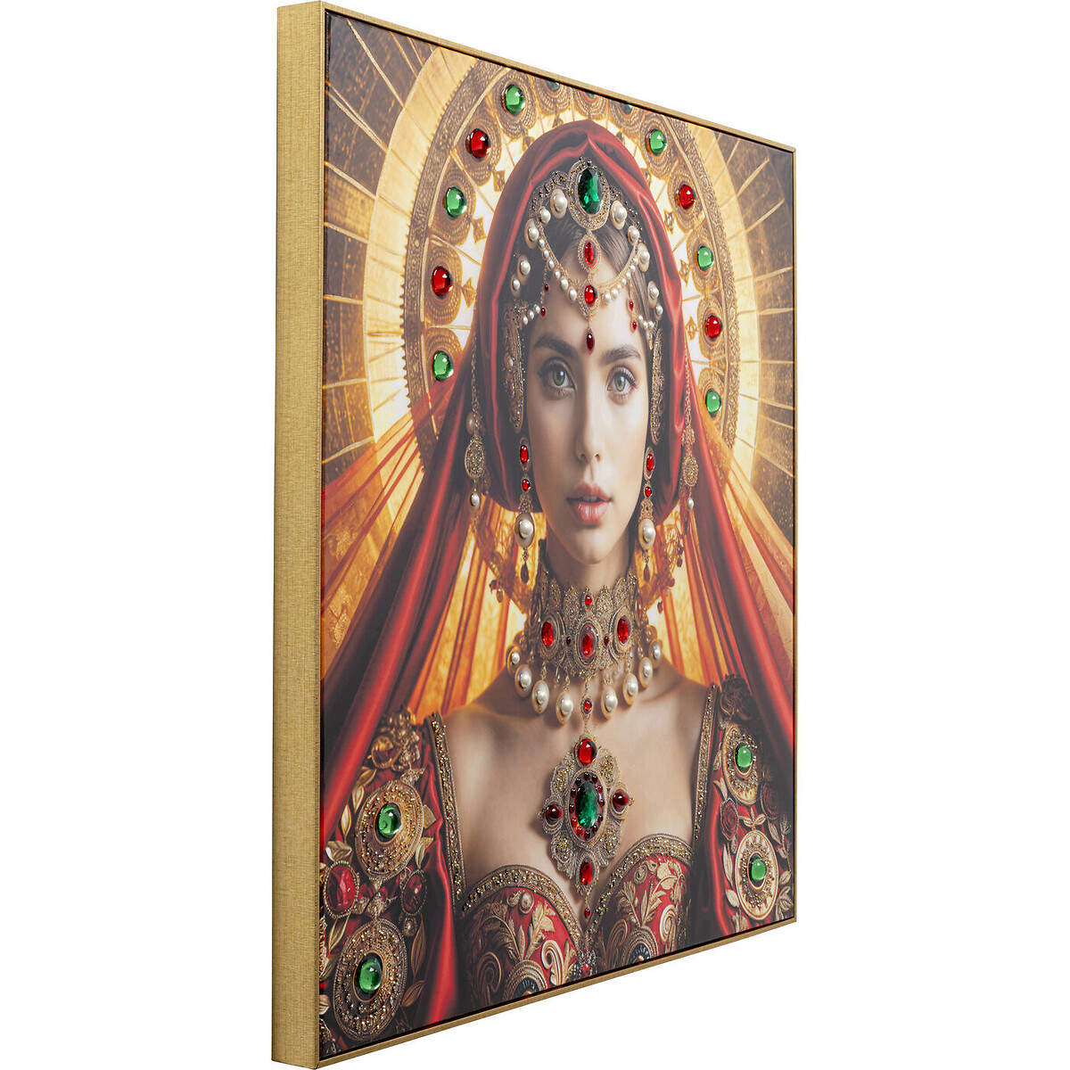 Tableau encadré Saint Halo Lady 100x100cm multicolore, KARE DESIGN