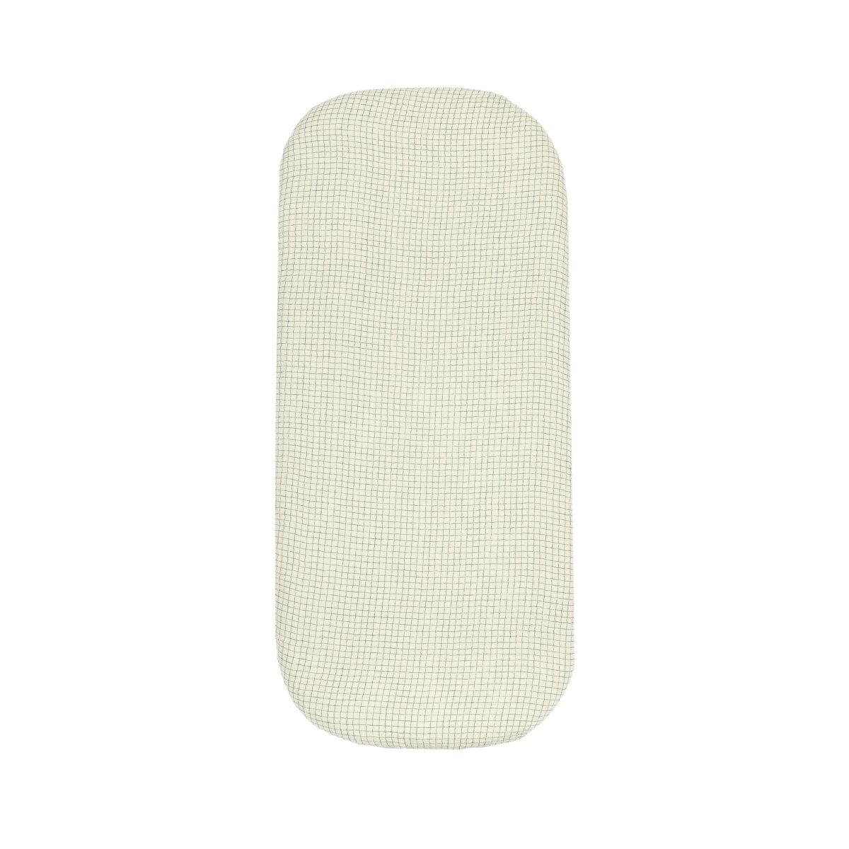 Drap housse WABI-SABI pour couffin en double gaze de coton lavé petits carreaux bleu, NOBODINOZ
