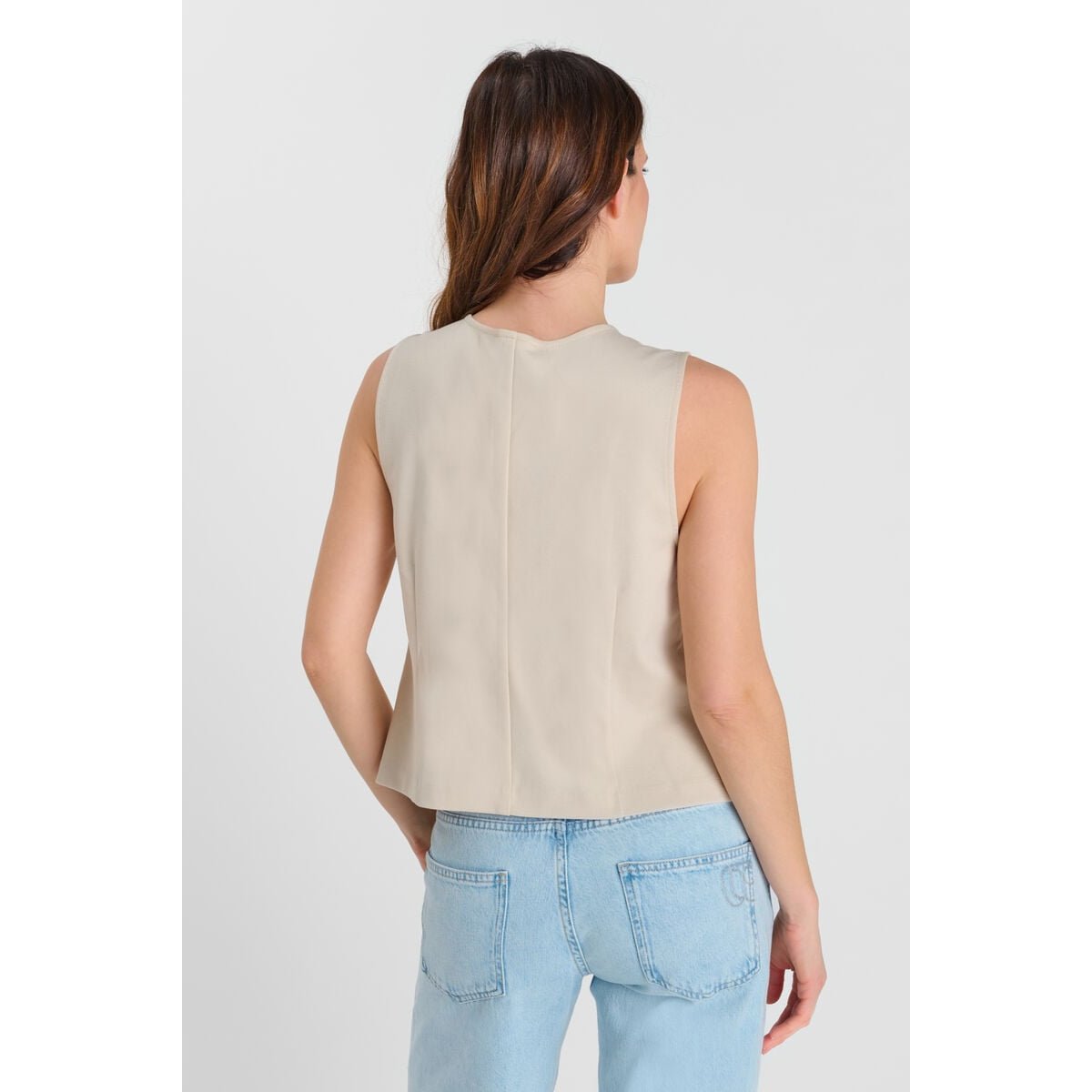 Gilet sans manches CARLITA beige, LE TEMPS DES CERISES