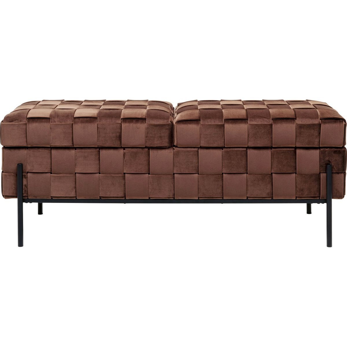 Banc-coffre en velours, WEAVE marron, KARE DESIGN