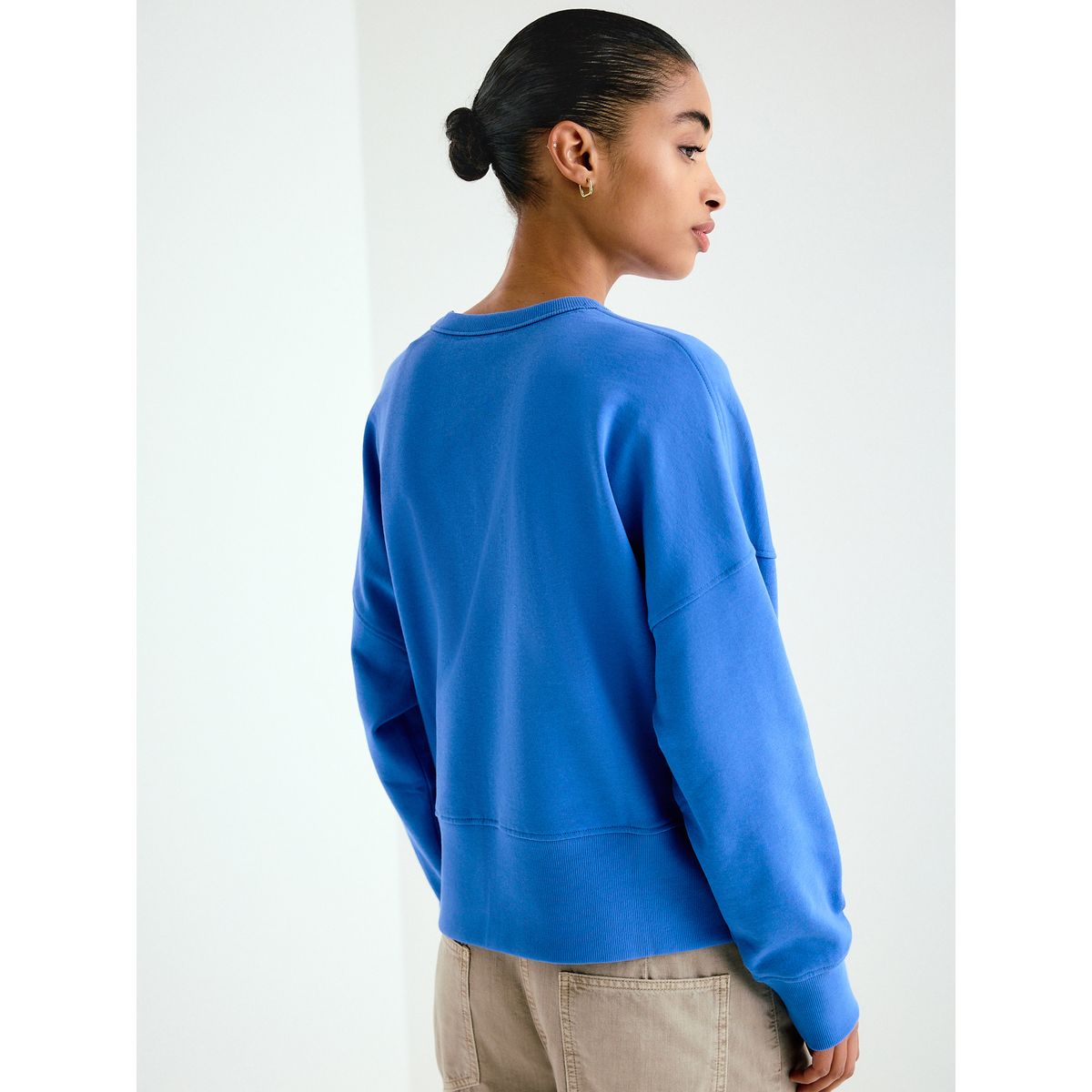 Sweat ras du cou imprimé bleu cobalt, NEXT