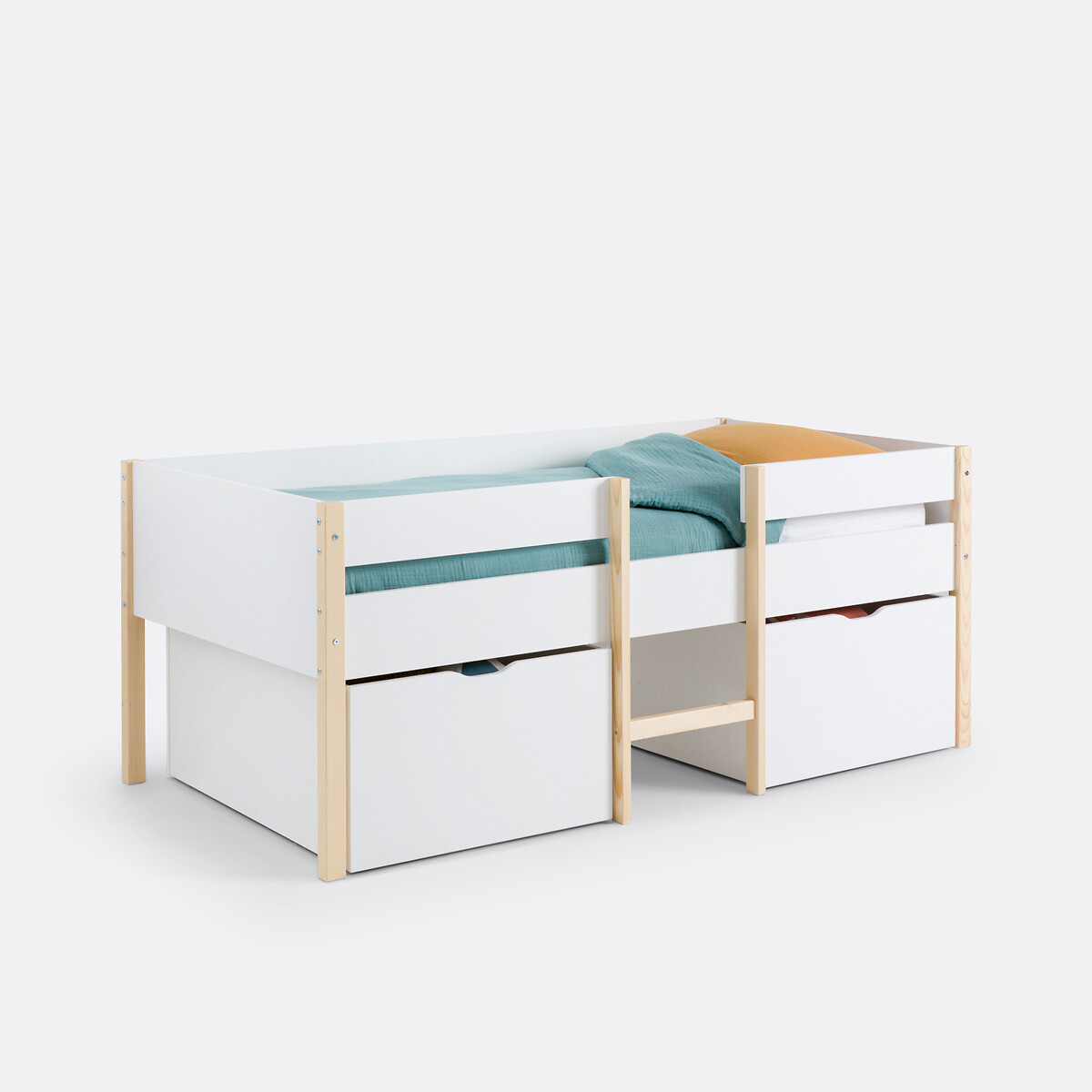 Lit mi-hauteur enfant, Danis blanc/bois, LA REDOUTE INTERIEURS