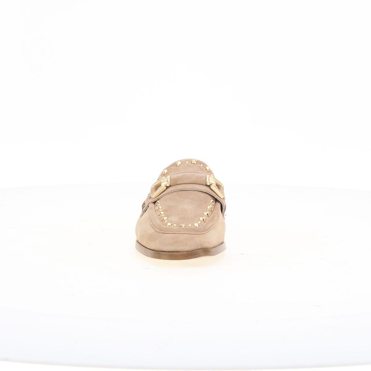 Mocassini sabot in pelle scamosciata beige, MJUS
