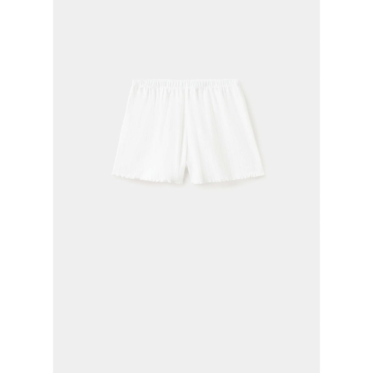 Short en coton désaiguillé blanc, MANGO