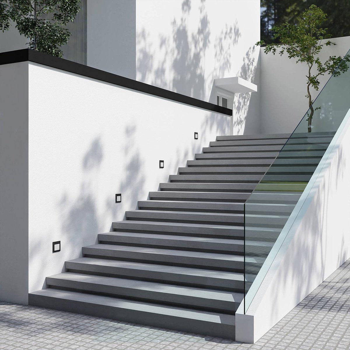 Applique extérieure en aluminium moderneLED noir, ARCCHIO