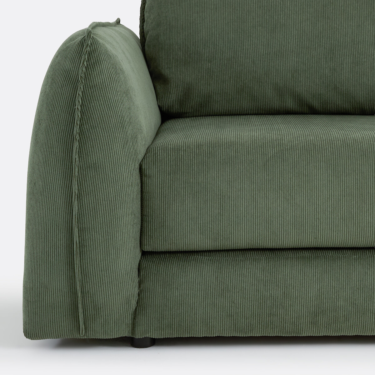 Sofá cama de 2 plazas de pana acanalada fina, TIKI verde, LA REDOUTE INTERIEURS