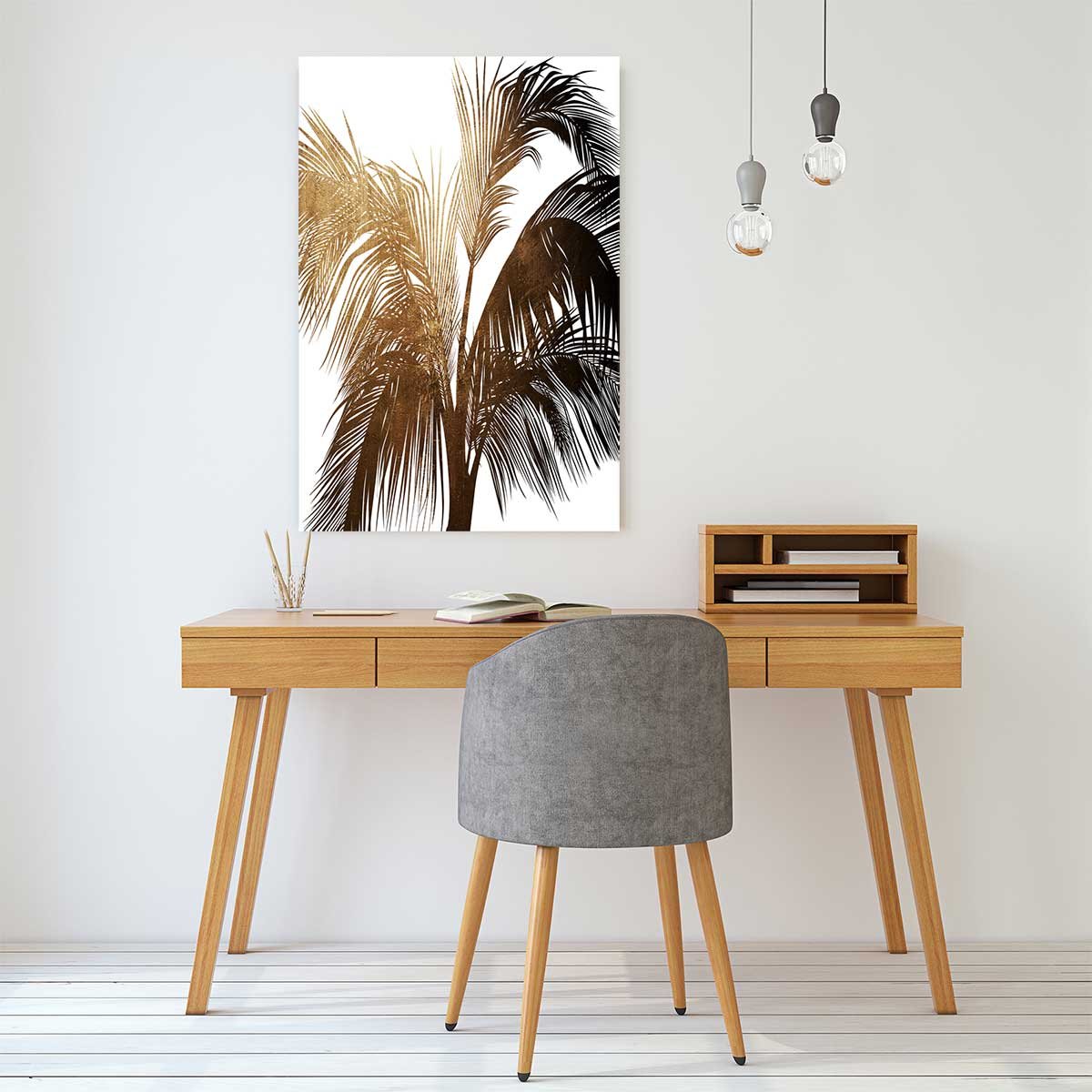 Tableau tropicale palme de bronze tableau alu dibond, HEXOA