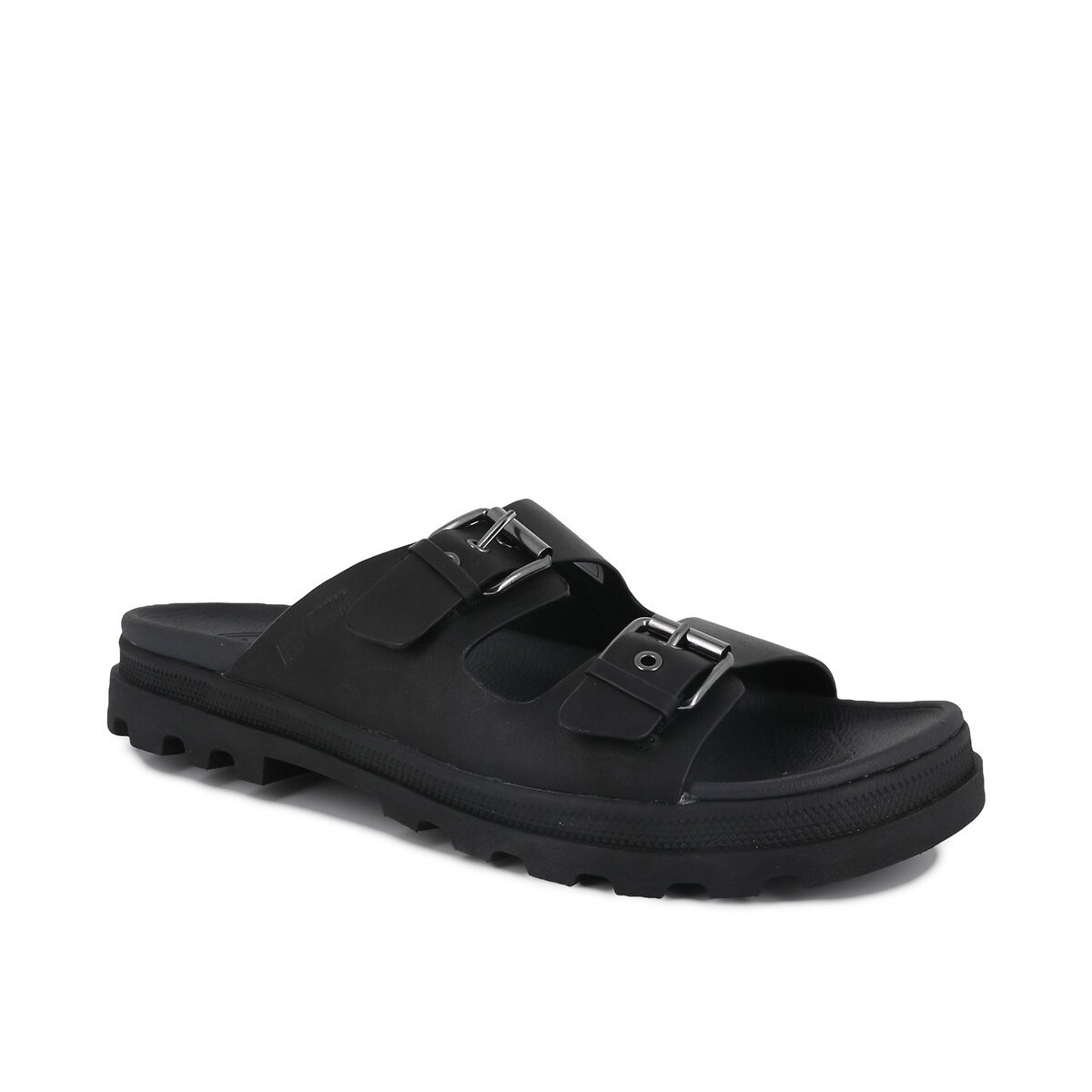 Mules doubles brides Dunelite Riviera cuir noir, PALLADIUM