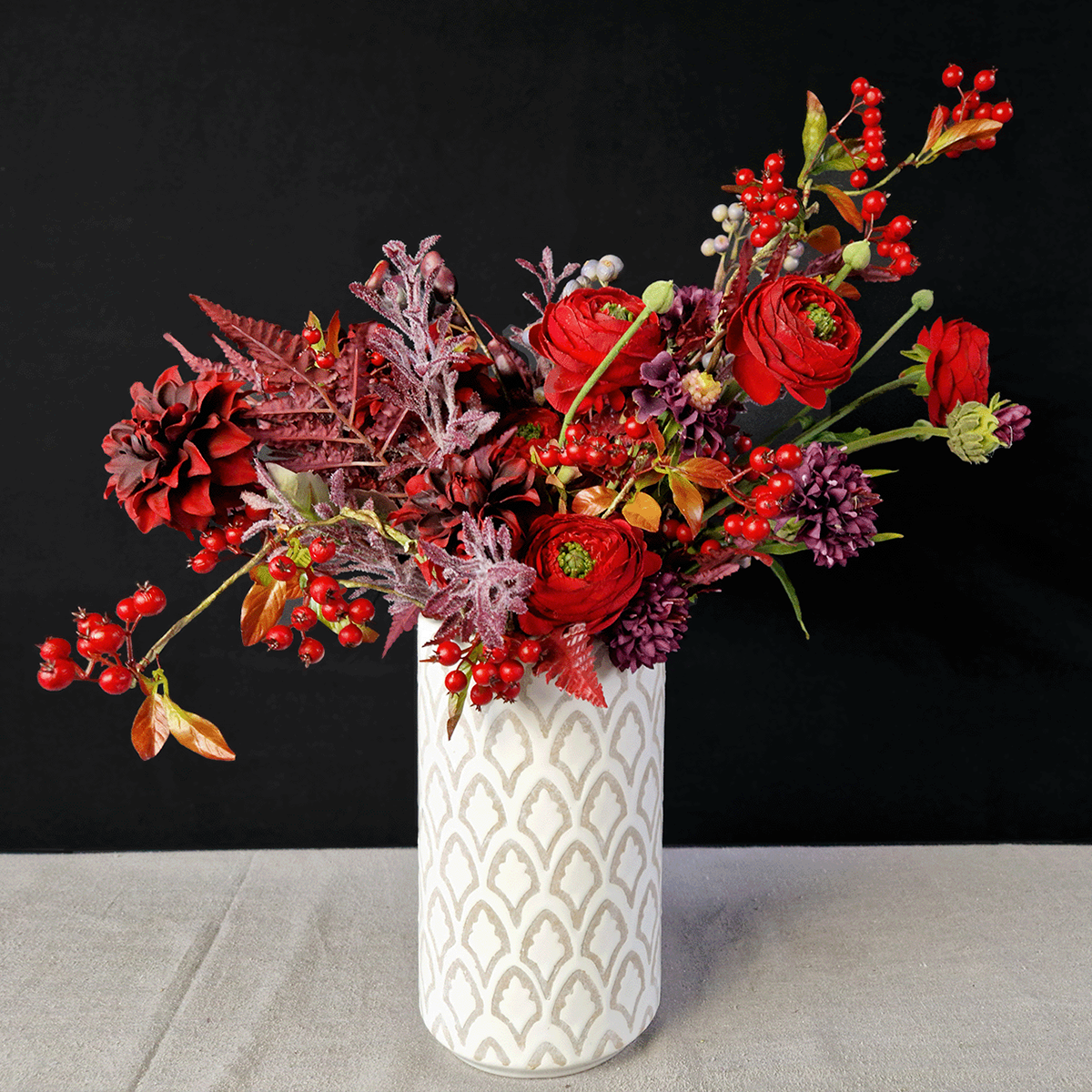 Tige de renoncule avec bourgeon artificielle H56 rose, SIA DECO