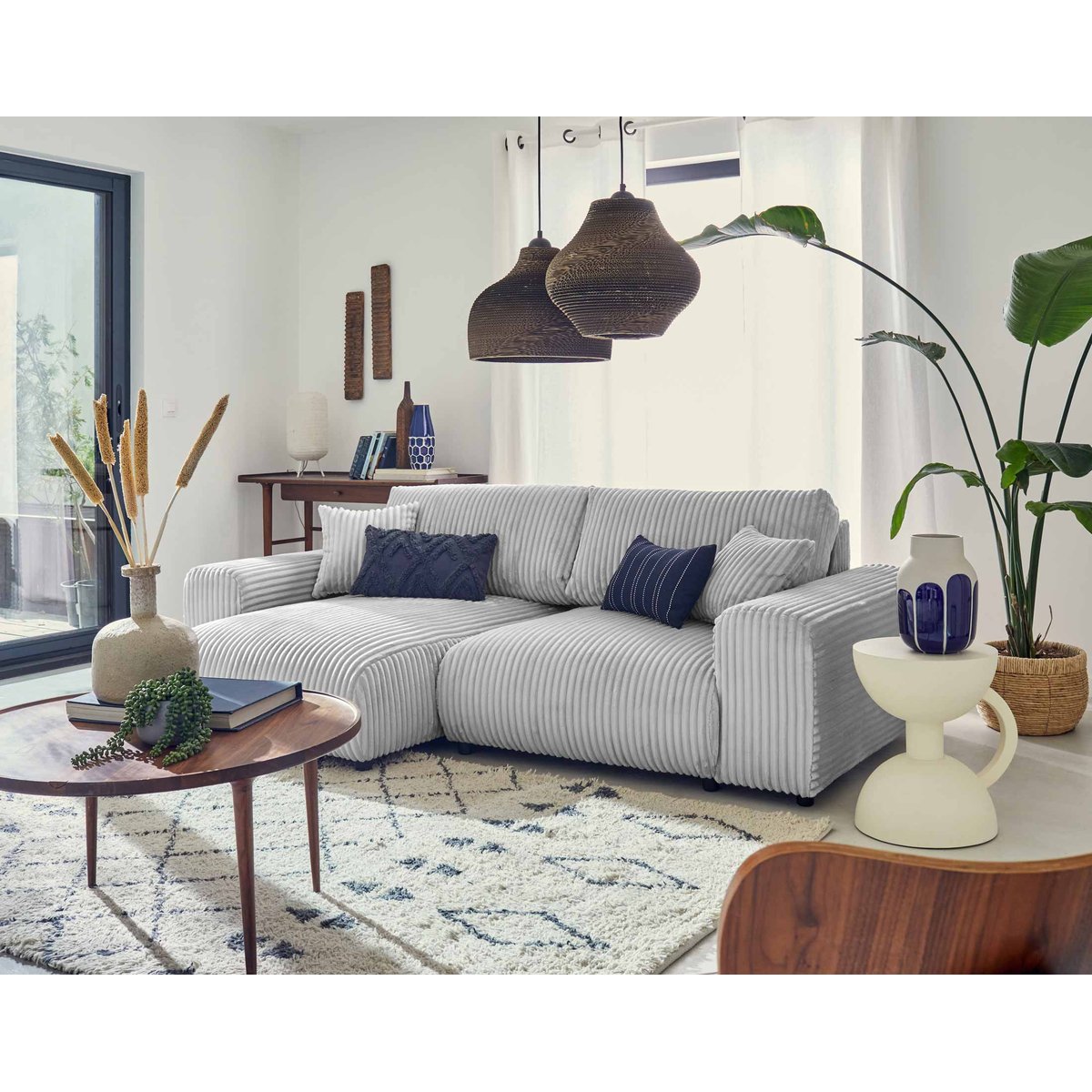 Canapé d'Angle réversible 4 places - GARANCE gris clair, BEST MOBILIER