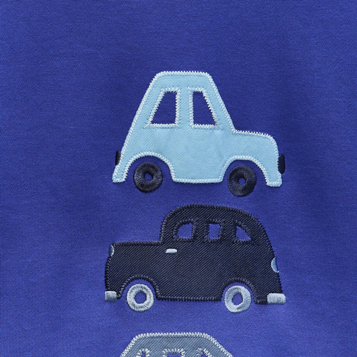 Sweat imprimé en coton BIO GOTS bleu roi, MONOPRIX