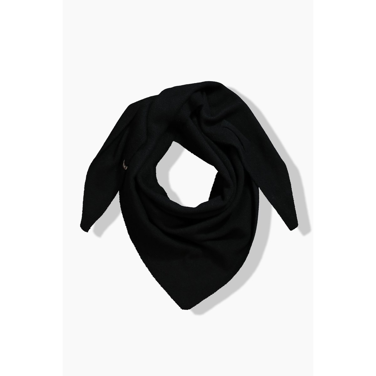 Écharpe en maille chinée, forme triangulaire noir, ULLA POPKEN
