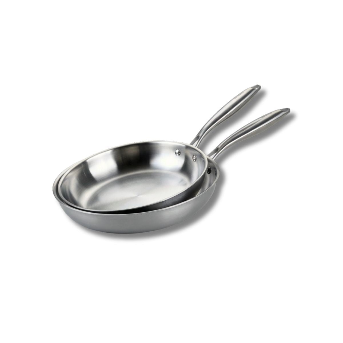 Set de 2 poêles de cuisson 24/26 cm en inox sans PFAS VITA3 gris, FACKELMANN