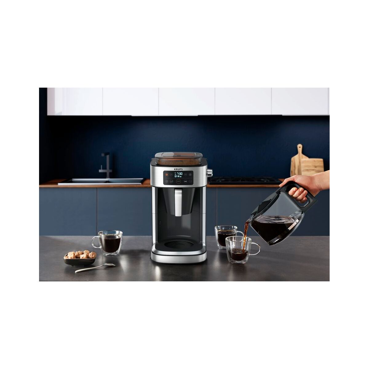 Cafetière Programmable Km760d10 Aroma Partner gris, KRUPS