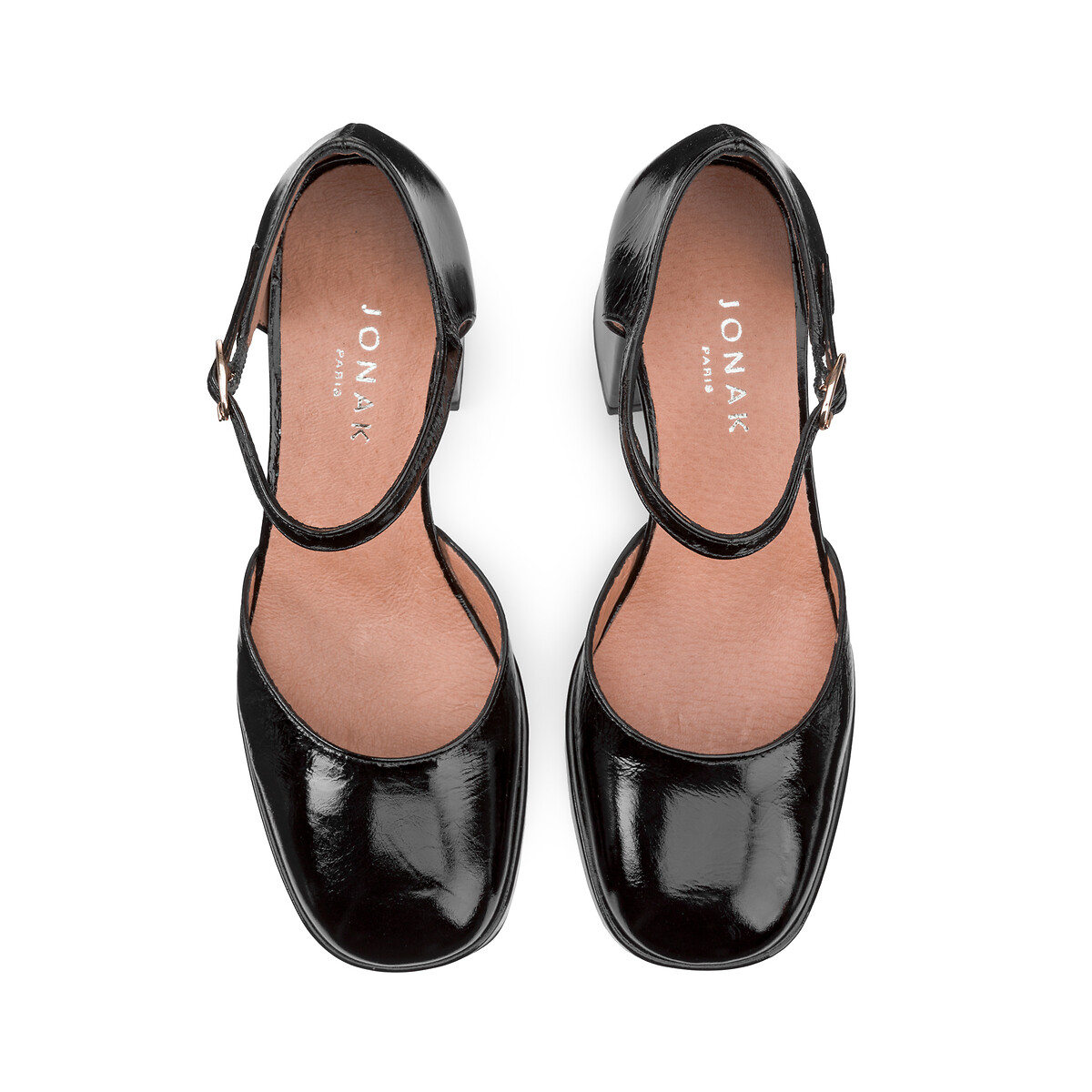 Vero Leather Closed Sandals with Heel black, JONAK