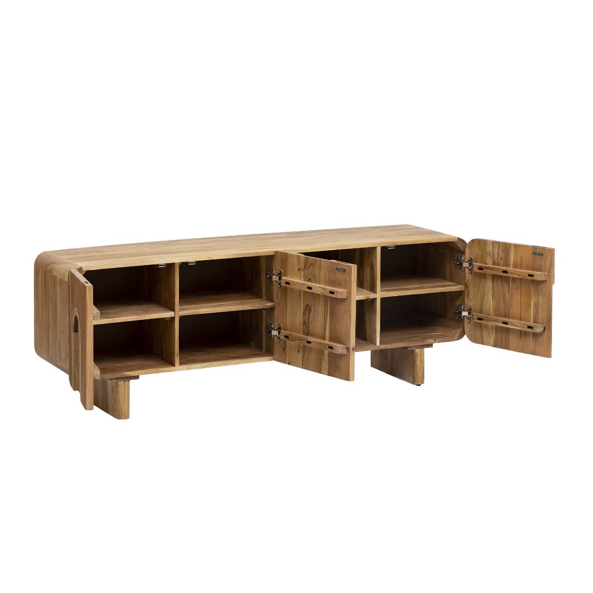 Meuble TV en bois d'acacia TILIO bois foncé, MADE IN MEUBLES