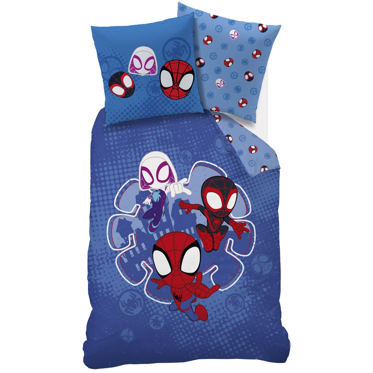 Parure de lit imprimée 100% coton, SPIDEY LITTLE bleu, SPIDER-MAN