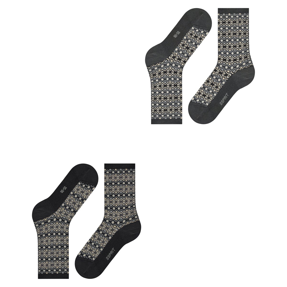 Chaussettes Scandinavian 2-Pack Opaque motif, ESPRIT