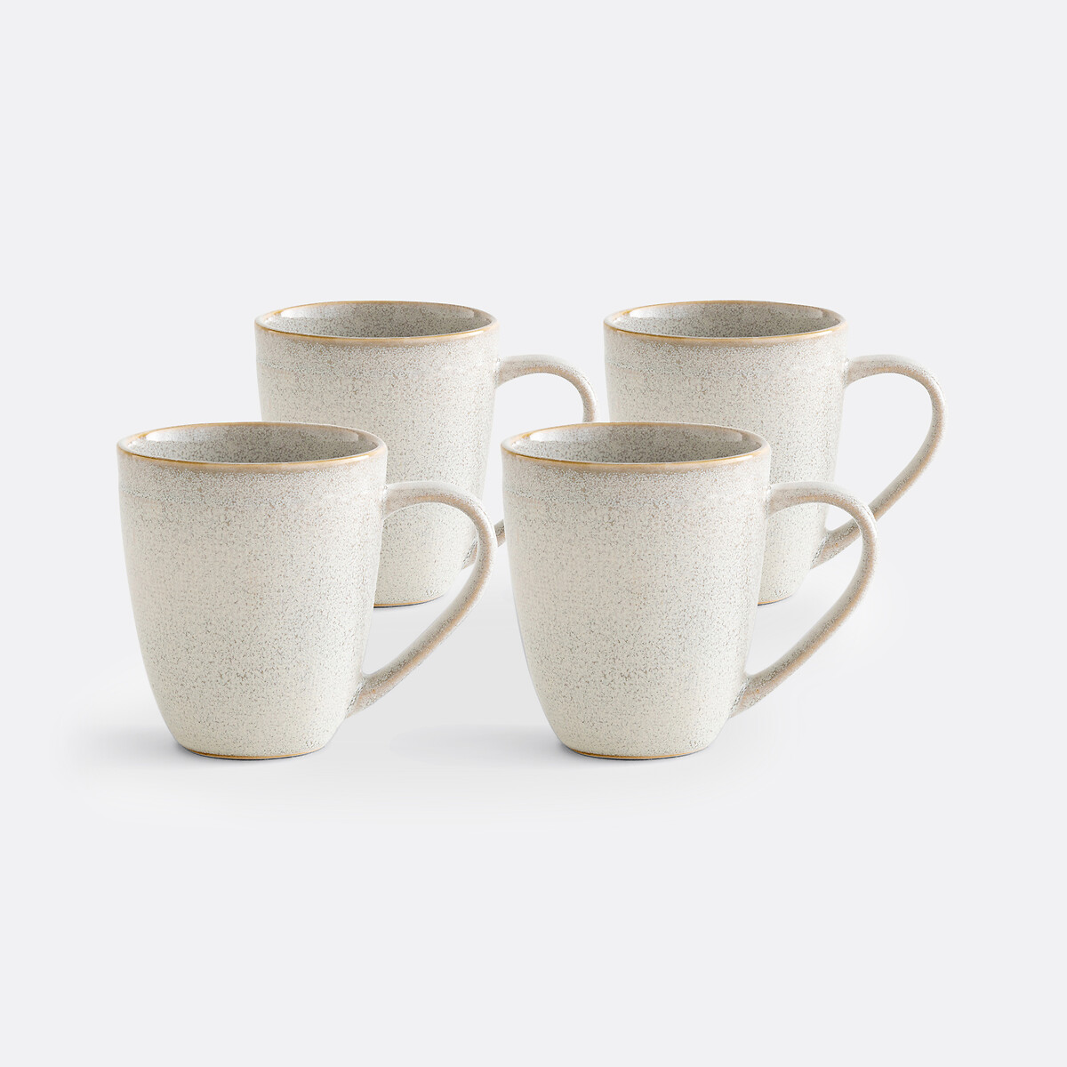 Lot de 4 mugs grès, Soul gris clair, LA REDOUTE INTERIEURS