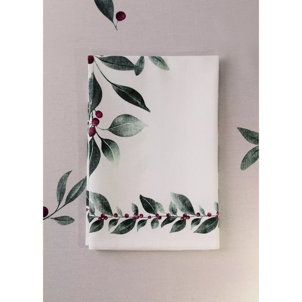 Serviettes de table en coton imprimé fleuri blanc, MANGO HOME