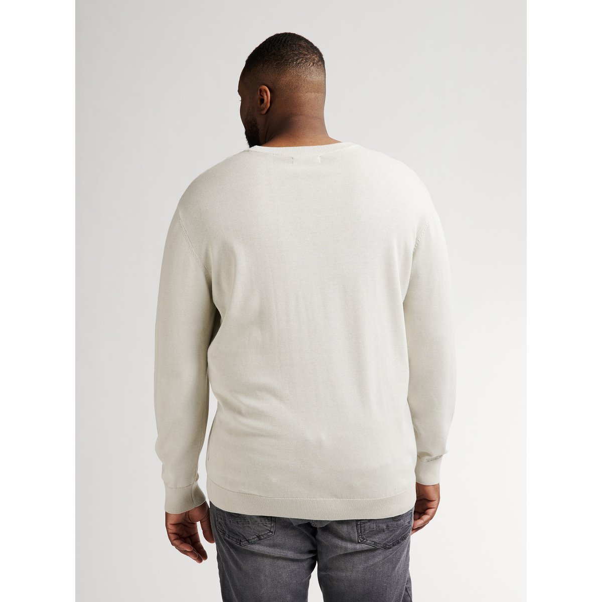 Pull grande taille col rond rhinelander blanc antique white melee, PETROL INDUSTRIES