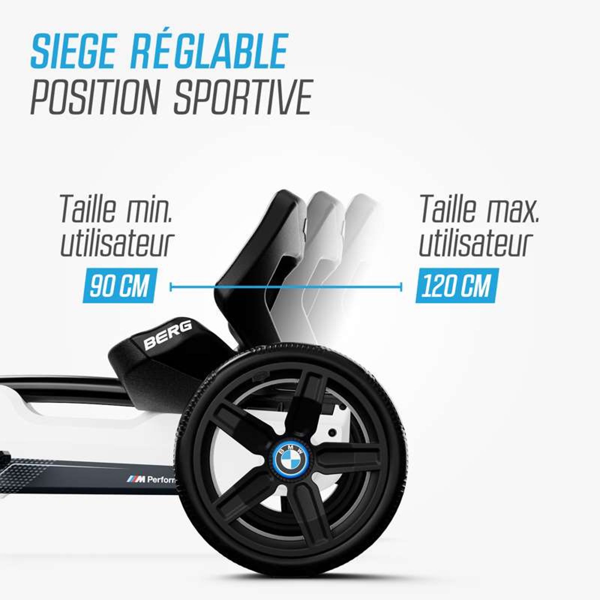 Kart à Pédales pour Enfants, 2+ Ans, Reppy BMW white/blue, BERG TOYS