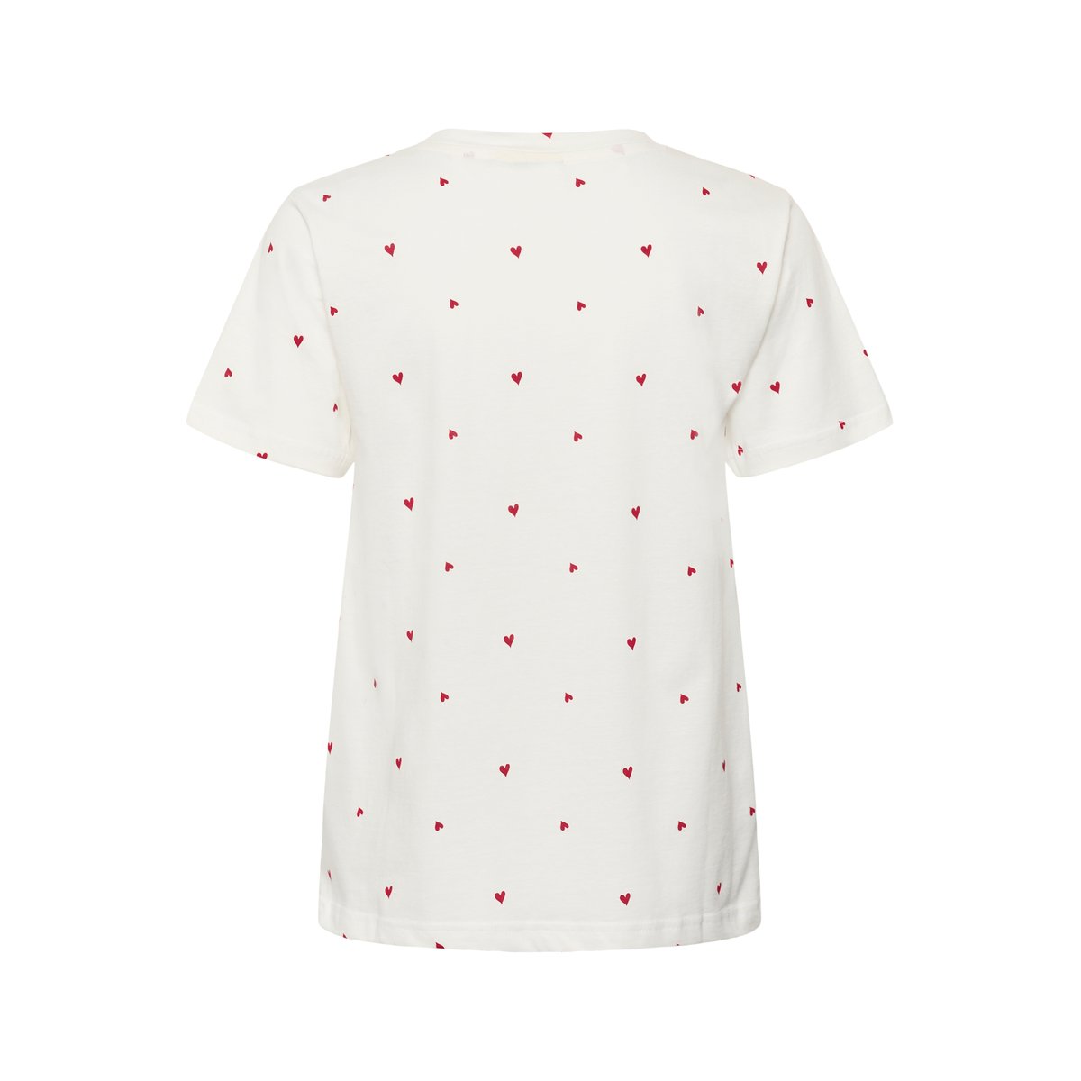 T-shirt à manches courtes blanc chalk w. red hearts, KAFFE