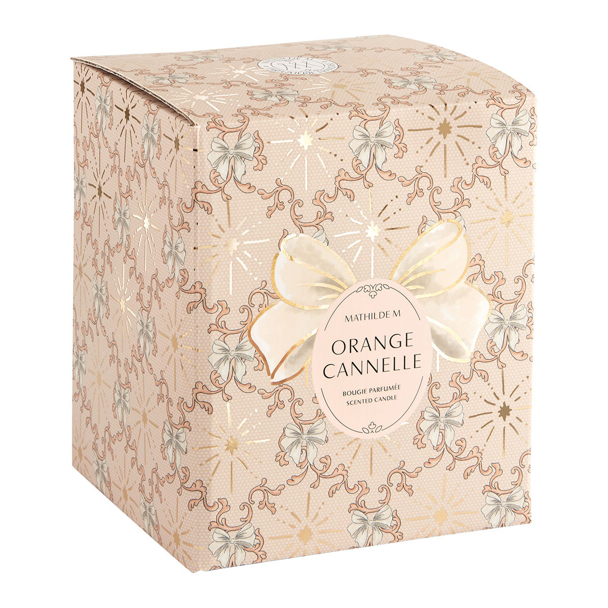 Bougie boule 210 g parfum Orange Cannelle RUBANS DE FÊTE orange, MATHILDE M