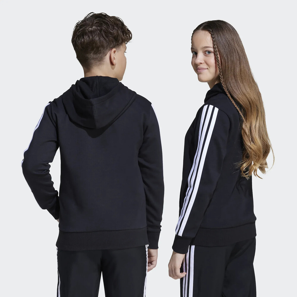 Sweat à capuche en molleton gratté, 3 bandes, ESSENTIALS noir, adidas Performance
