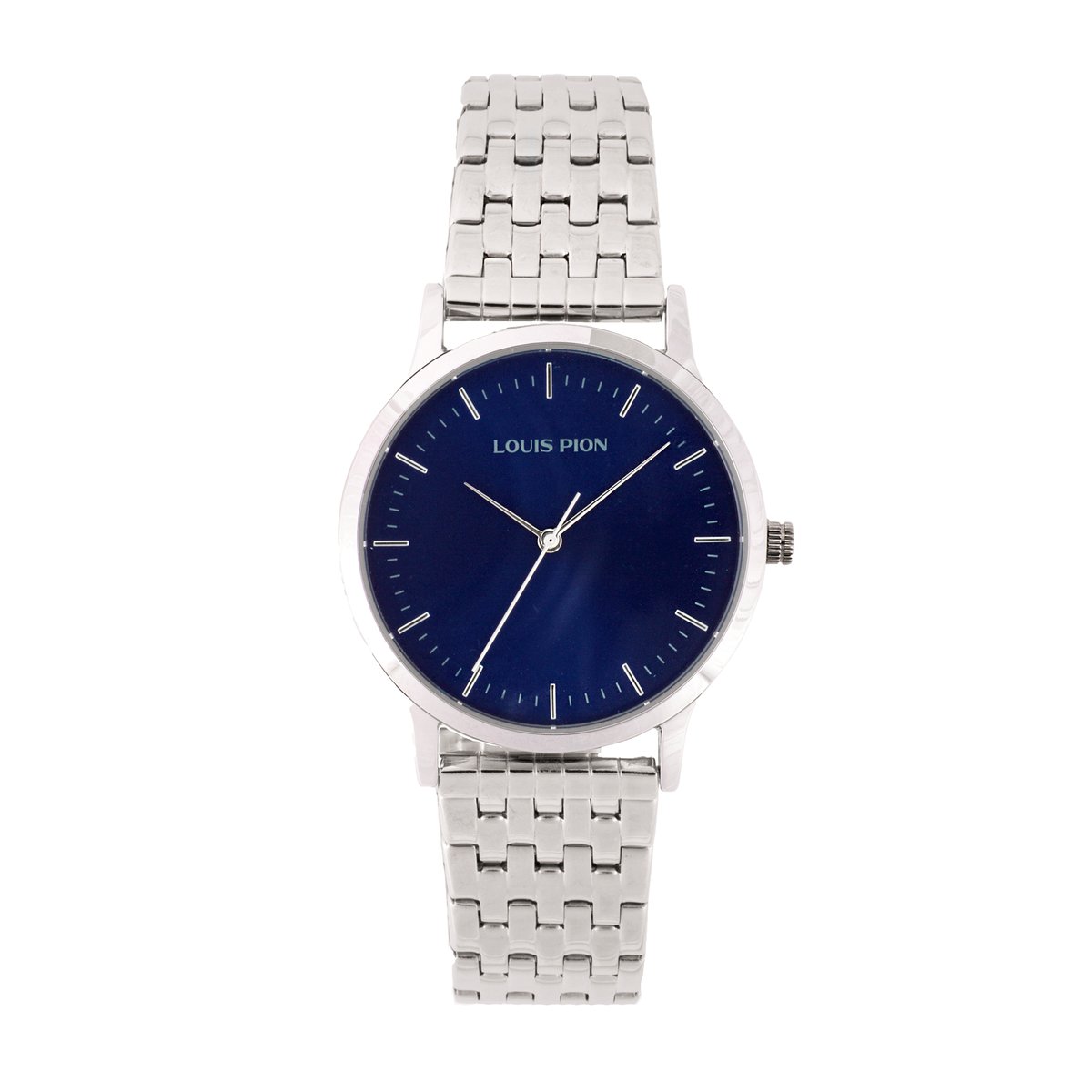 Montre Analogique  ROMAIN argenté bleu argenté, LOUIS PION
