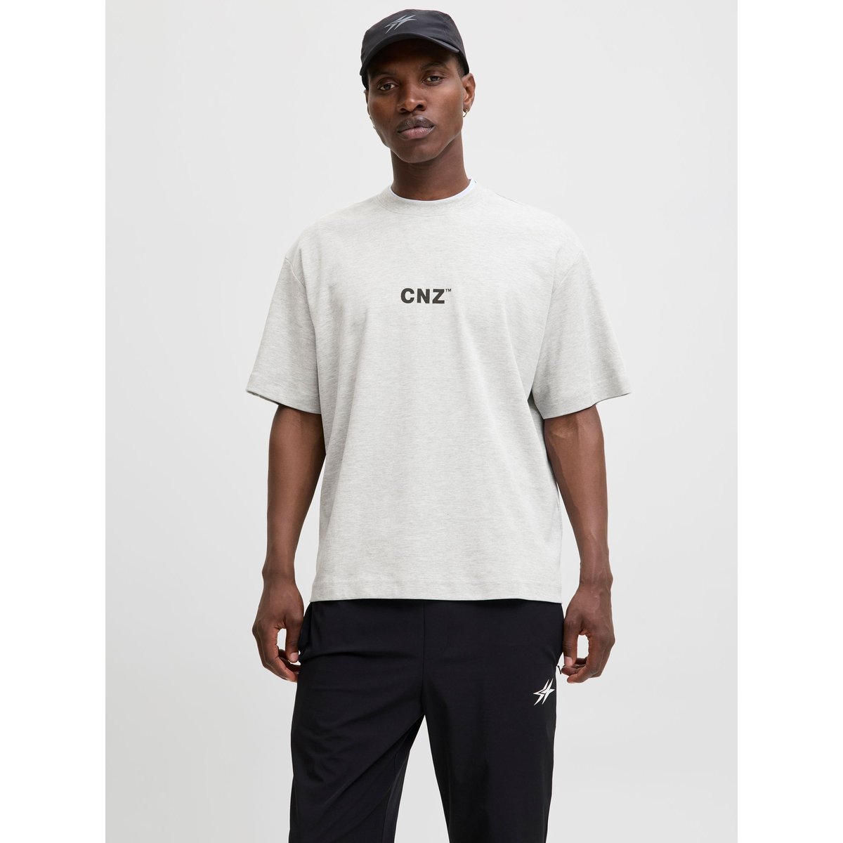 T-Shirt grise - light grey melange, JACK & JONES