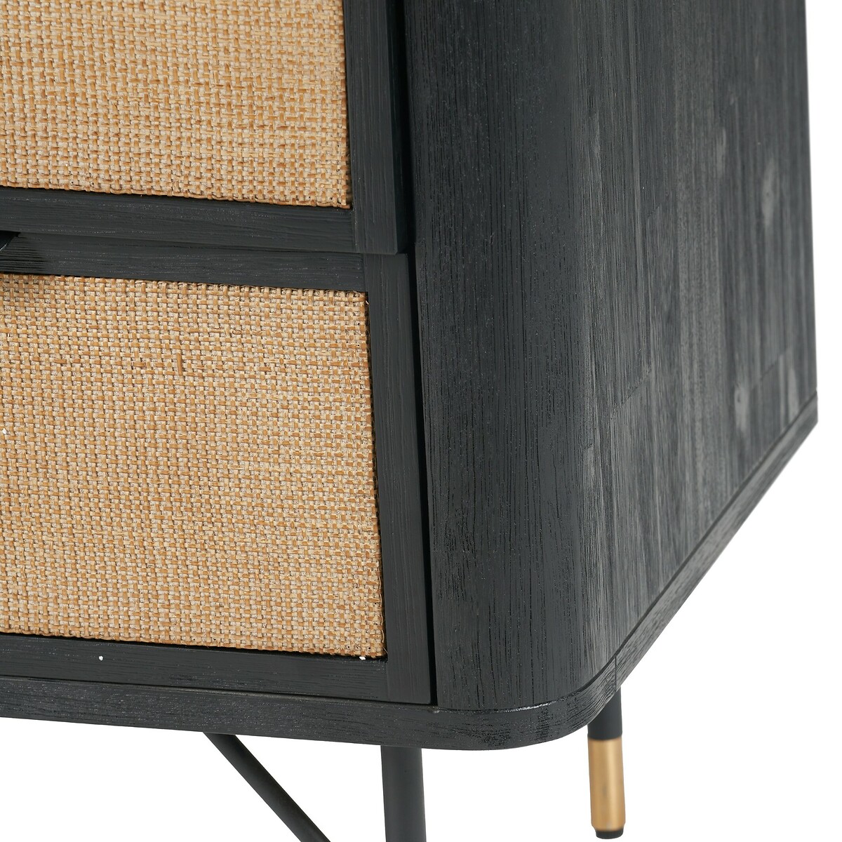 Fenix Acacia Rattan 4 Drawer Chest black/natural, ÉDITÉ