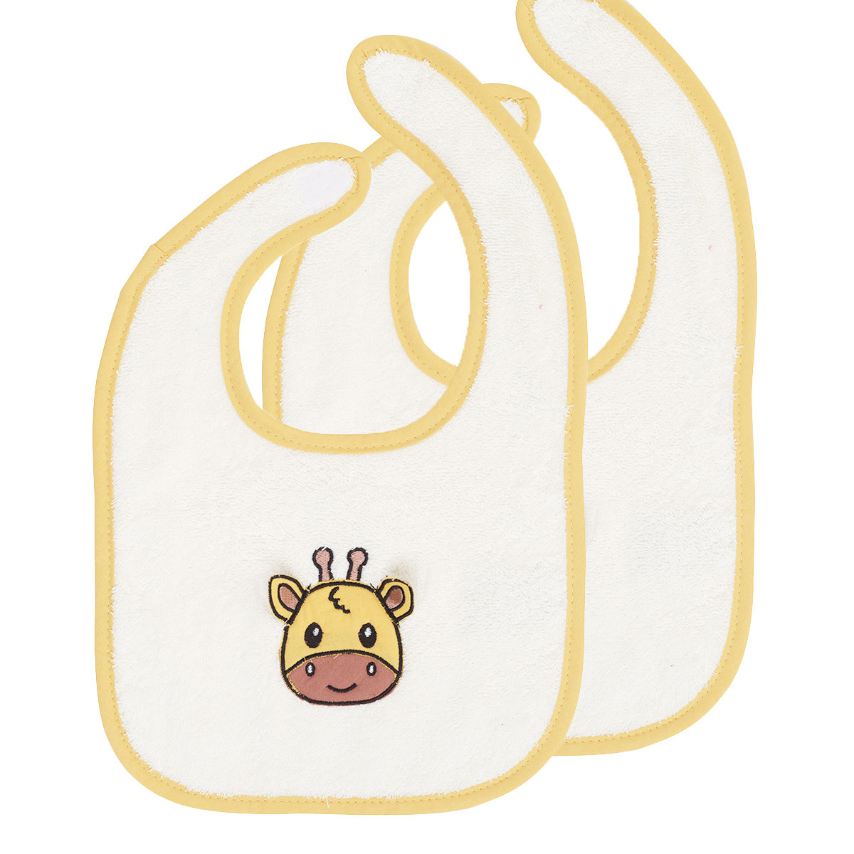 Lot de 2 bavoirs QUINCY LA GIRAFE ecru, SENSEI MAISON