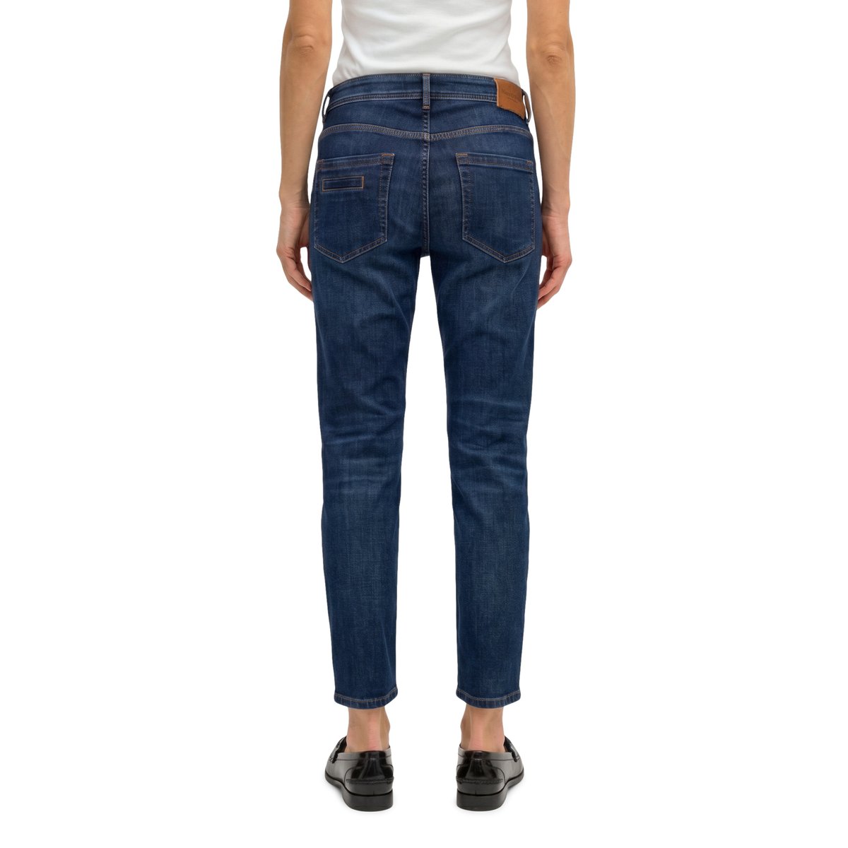 Jeans modèle Theda boyfriend en coton stretch doux bleu, MARC O'POLO